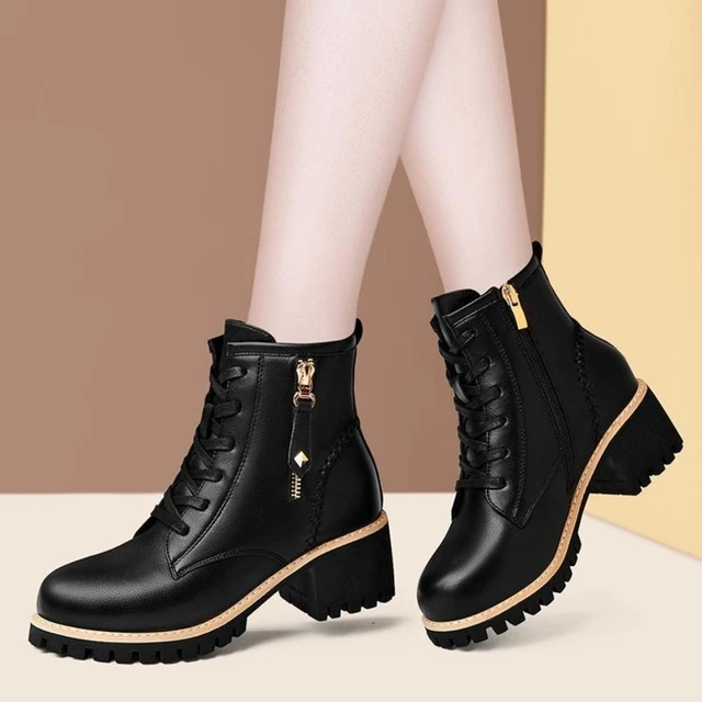 women's leather booties