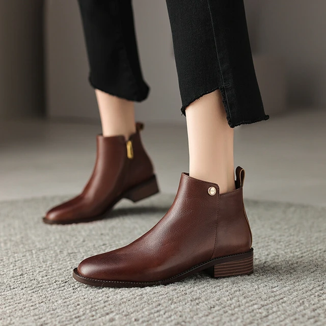women's leather booties